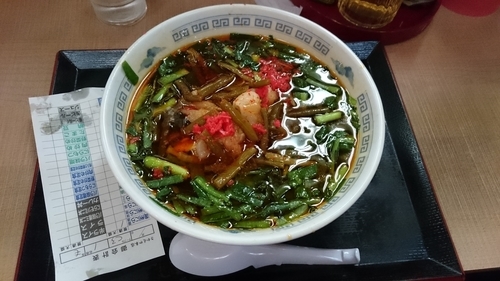 「満州にらラーメン(醤油)580円」@さかえや本店の写真