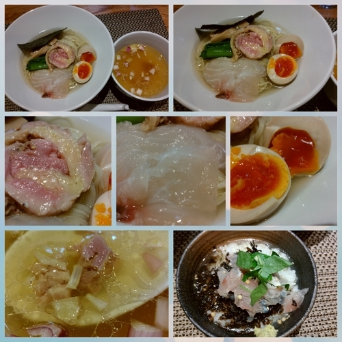 「【2周年限定】天然真鯛と地鶏の塩つけ麺1200円＋鯛茶漬け」@生粋 花のれんの写真