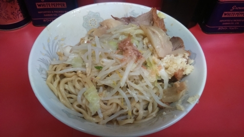 「汁なし650円+ブタ入100円」@ラーメン二郎 環七一之江店の写真