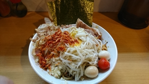 「冷やし中華B+のり+ニンニク少し+海老辛」@豚星。の写真