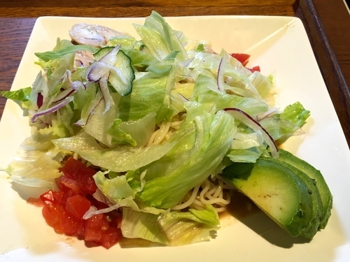 「鶏とアボカドの胡麻だれ冷やし麺セット」@WANG'S GARDEN 武蔵小杉店の写真