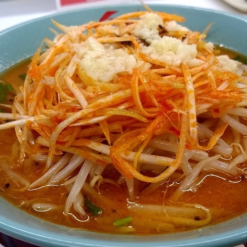 「ネギ味噌ラーメン（ニンニク多め）」@くるまやラーメン 東村山店の写真