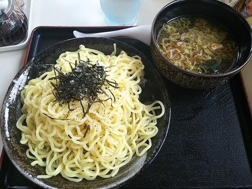 「【限定】つけ麺　（醤油）　（大盛り：サービス券）」@くるまやラーメン 松本渚店の写真