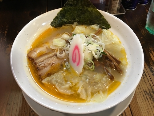 「海老塩ラーメン＋ワンタン」@麺蔵 もみじの写真