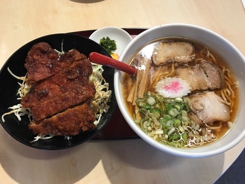 「中華そばミニソースかつ丼（醤油）　1,188円」@めでたいやの写真