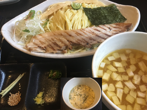 「【限定】コーレーグスと琉香豚の塩つけ麺880円」@龍のひげの写真