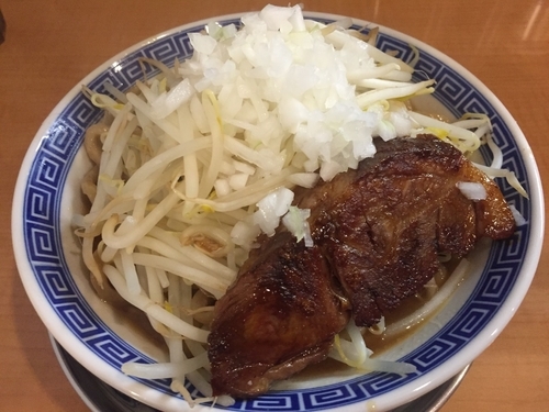 「ふじそば+中盛り・ヤサイ（750+20円）」@雷神 角ふじの写真