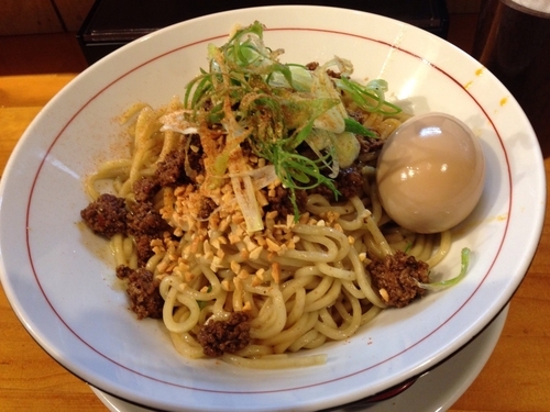 「「限定」汁なし坦々麺 + 味玉」@麺庵ちとせの写真