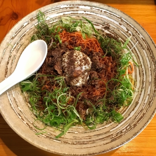 「汁なし馬肉担々麺 (650円)」@木鶏製麺所の写真