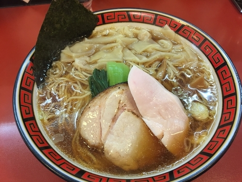 「ワンタン中華そば大盛」@中華そば 華丸の写真