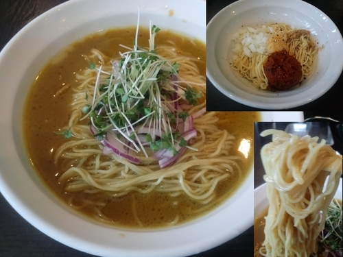 「冷や牡蠣850円＋カレー和え玉300円」@弘明寺丿貫の写真