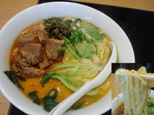 「地獄麻辣牛肉ラーメン1058円」@富寅馬の写真