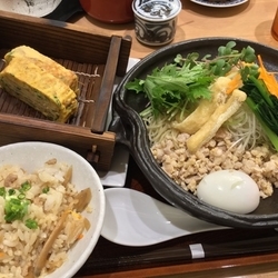 和え鳥そば ¥980 15時までのランチセット Aセット(鳥ごぼ