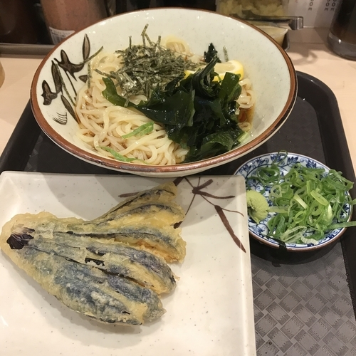 「【期間限定】ぶっかけラーメン（￥390）＋なす天（￥100）」@うどん 038の写真