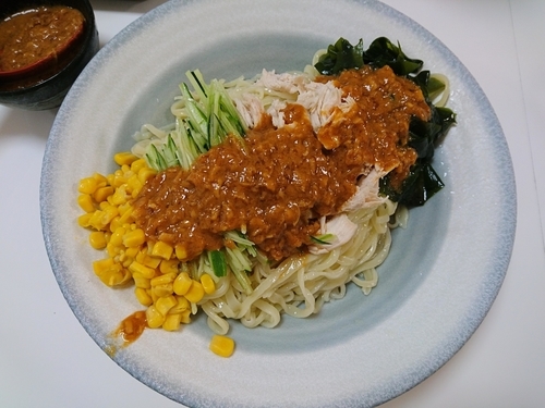 「バンバンジー麺」@手打ちラーメン 金龍 前橋店の写真