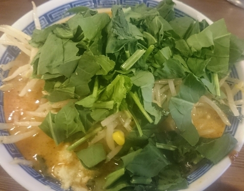 「辛味噌らー麺（ショウガ、野菜、ほうれん草）」@麺や 神笑の写真