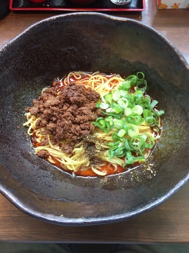 「汁なし担々麺（並）辛さ3」@汁なし担担麺 階杉 周南店の写真
