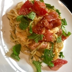 【アキラ式P】 明太子とトマトのまぜそば¥800