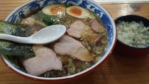 「ワンタンメン830円ラーパス味玉」@白河手打中華 賀乃屋の写真