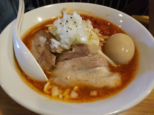 「味玉チリとまと(太麺)」@カッパ64 福生店の写真