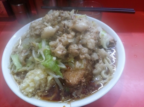 「小ラーメン野菜ニンニク脂カラメ」@ラーメン二郎 仙川店の写真