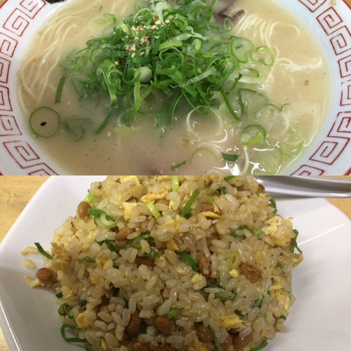 「らーめん+納豆チャーハン」@らーめん家 一歩の写真