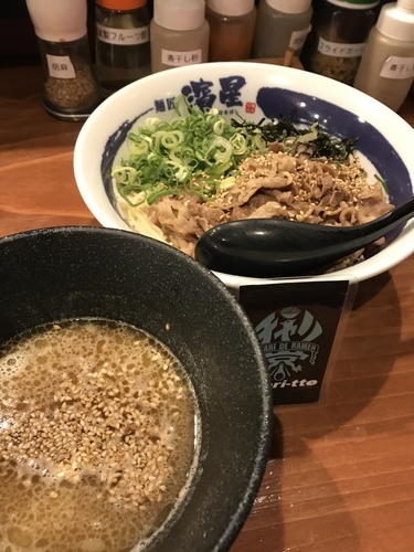 「肉そば  つけ麺」@濃厚煮干しそば 麺匠 濱星 関内店の写真