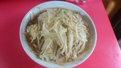 「小豚少な目　にんにく」@ラーメン二郎 三田本店の写真