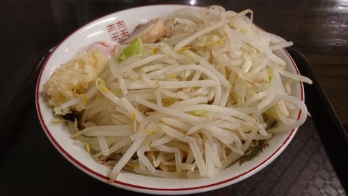 「汁なし(野菜･にんにく増し･カレー粉)」@やらかし亭の写真