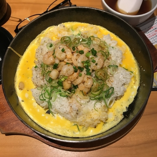 「鉄板イタめし ガーリック海老チャーハン」@らあめん花月嵐 鶴見西口店の写真