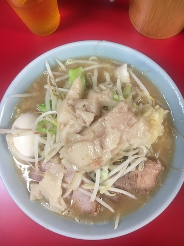 「小ラーメン ➕味玉子➕ニンニク ➕アブラ」@ラーメン二郎 新宿歌舞伎町店の写真
