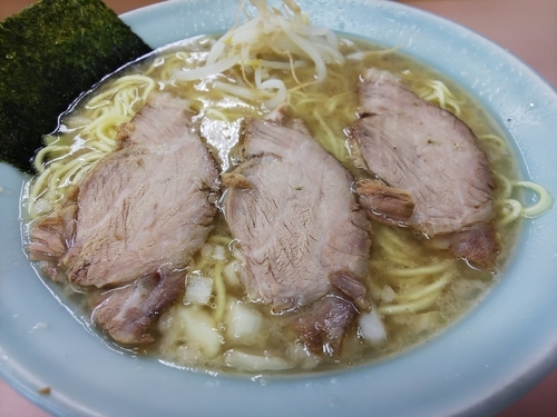 「三枚ラーメン玉ねぎ増し」@ラーメンショップ 緑ヶ丘店の写真