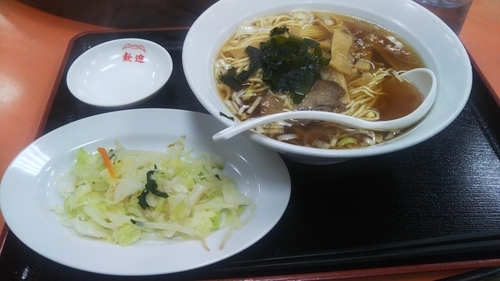 「ランチ定食（ラーメン・サラダ・餃子）　500円」@歓迎の写真