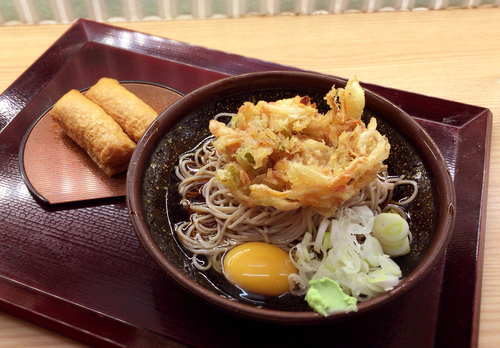 「朝食サービスセット(390円)」@そば新 新富町店の写真