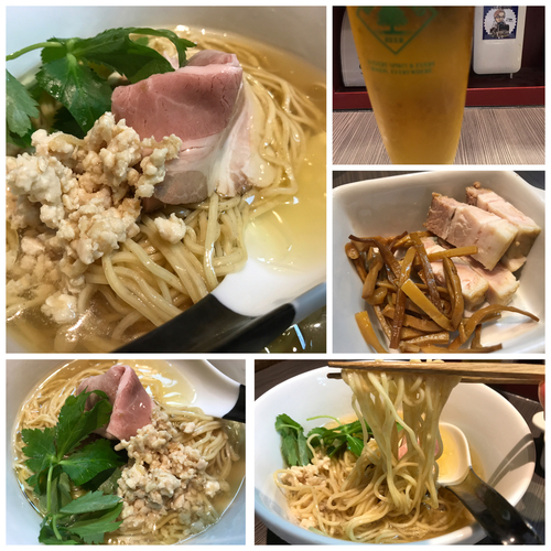 「【限定】冷やし鶏鮭そば 850円 ビール」@柳麺 呉田-goden-の写真
