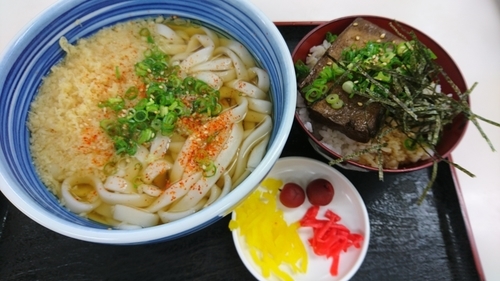 「たぬきうどん、S豆腐ごはん」@白河そばの写真