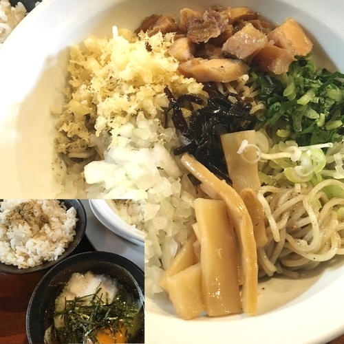 「【暑い日限定】冷やしにぼまぜ（月見とろろ付き，追い飯有り）」@麺や 松辰の写真