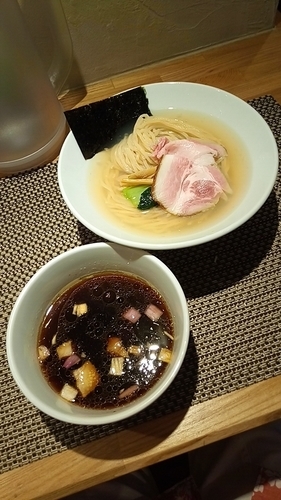 「鯛昆布水つけ麺（醤油・夏季限定）９００円」@生粋 花のれんの写真