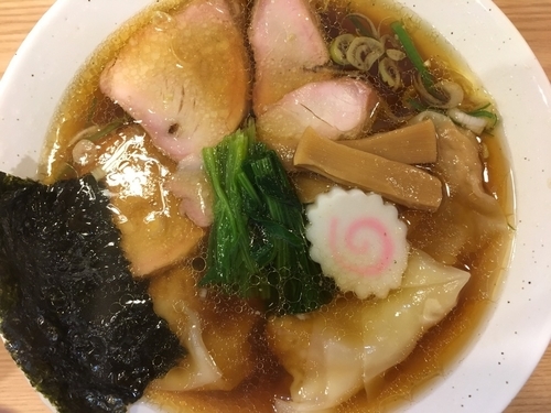 「ワンタン麺 840円」@白河手打中華そば 中村の写真