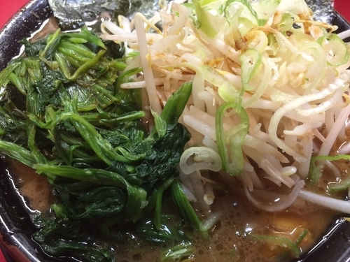 「中盛チャーシュー＋もやしねぎ＋ほうれん草」@家系ラーメン とらきち家の写真