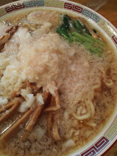 「中華大盛　大油　玉ねぎ大　麺かため」@大むら食堂の写真