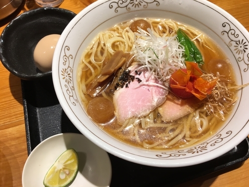 「夏季1日30食限定 冷やしらーめん 880円 味玉 100円」@中華そば 勝本の写真