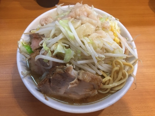 「プチ二郎¥730+生たまごW¥100」@ラーメン二郎 八王子野猿街道店2の写真
