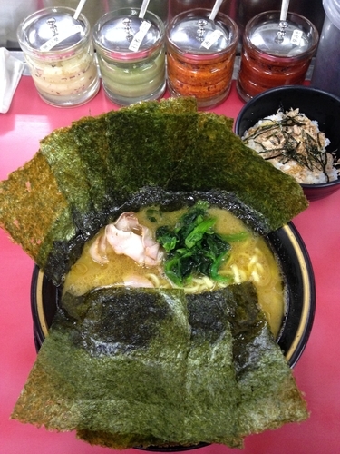 「ラーメン  海苔  ライス」@はじめ家の写真