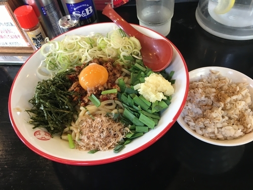 「時間限定 まぜそば 並 (割り飯付) ¥780」@つけ麺専門店 三田製麺所 国分寺並木店の写真