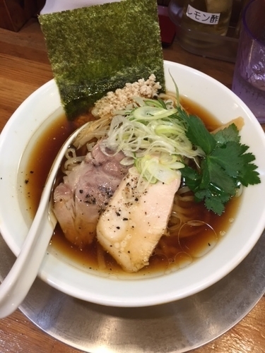 「ガハハ鶏そば　750円（トッピング生姜）」@鶏そばムタヒロの写真