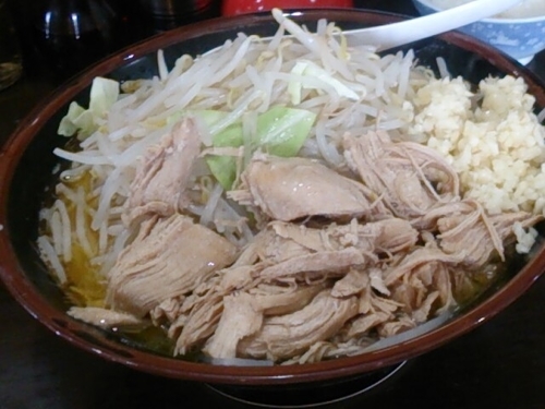 「鶏二郎  (中) 野菜増・肉増」@麺道 夢幻の写真