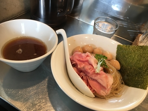 「淡麗煮干 昆布水つけ麺＋うずら等」@さんじの写真