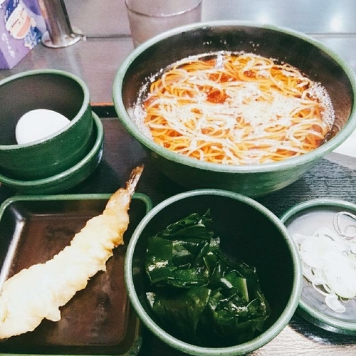 「朝そば（玉子）330円」@ゆで太郎 新大塚店の写真