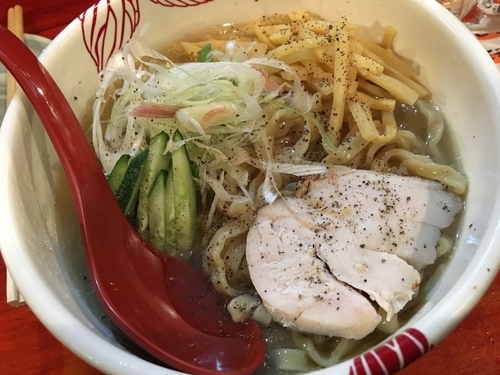 「ぷるぷるスープの鶏にぼ冷やし」@麺処 あす花の写真